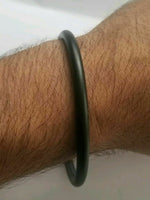 Black SARBLOH STEEL Pure Iron Round Smooth Sikh Singh Kaur Khalsa Kara BANGLE H8