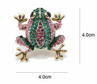 Vintage look gold plated stunning frog brooch suit coat broach collar pin b62