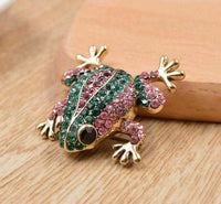 Vintage look gold plated stunning frog brooch suit coat broach collar pin b62