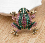 Vintage look gold plated stunning frog brooch suit coat broach collar pin b62