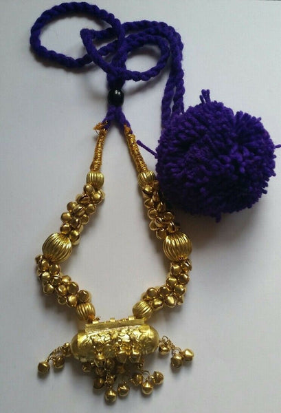 Punjabi folk cultural bhangra gidha kaintha taweet pendant purple necklace y3