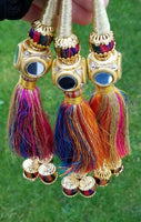 Indian punjabi pranda mehndi jagoo mirror bridal patiala paranda hair braid gg5