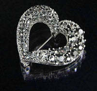 Stunning vintage look retro style black heart celebrity love brooch broach pin d