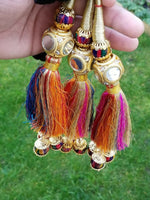 Indian punjabi pranda mehndi jagoo mirror bridal patiala paranda hair braid gg5