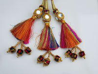 Indian punjabi pranda mehndi jagoo mirror bridal patiala paranda hair braid gg5