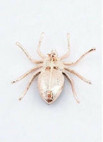 Stunning diamonte gold plated vintage look brown spider pin christmas brooch b8