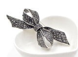 Bow brooch vintage look silver plated stunning high end design broach pin u10