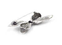 Bow brooch vintage look silver plated stunning high end design broach pin u10