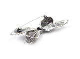Bow brooch vintage look silver plated stunning high end design broach pin u10