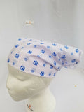Sikh punjabi kaur white blue khanda bandana head wrap gear rumal handkerchief