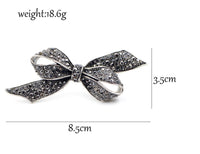 Bow brooch vintage look silver plated stunning high end design broach pin u10