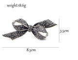 Bow brooch vintage look silver plated stunning high end design broach pin u10