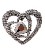 Heart Brooch Vintage Look Silver Plated Stunning High End Design Broach Pin U8