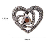 Heart Brooch Vintage Look Silver Plated Stunning High End Design Broach Pin U8