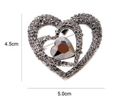 Heart Brooch Vintage Look Silver Plated Stunning High End Design Broach Pin U8
