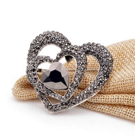 Heart Brooch Vintage Look Silver Plated Stunning High End Design Broach Pin U8