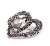 Heart Brooch Vintage Look Silver Plated Stunning High End Design Broach Pin U8