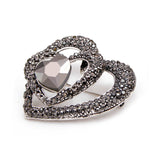 Heart Brooch Vintage Look Silver Plated Stunning High End Design Broach Pin U8