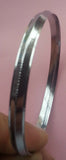 Stunning Chrome Plated Steel Sikh Singh Khalsa Ridged Edge Kara Sikh Bangle U1