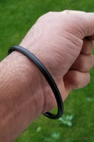 Black sarbloh pure iron round smooth sikh singh kaur khalsa kara bangle c16 kada