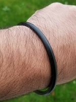 Black sarbloh pure iron round smooth sikh singh kaur khalsa kara bangle c16 kada