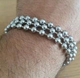 Chrome plated steel meditation praying beads talisman sikh simarna bracelet b2b