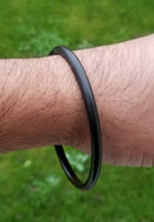 Black sarbloh pure iron round smooth sikh singh kaur khalsa kara bangle c16 kada