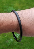 Black sarbloh pure iron round smooth sikh singh kaur khalsa kara bangle c16 kada