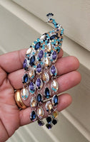 Peacock designer brooch vintage look silver plated celebrity broach pin k42