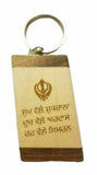 Sikh punjabi word dukh vele ardaas singh kaur khalsa wood key chain key ring nn