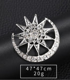 Star moon brooch gold silver plated designer broach celebrity king queen pin i29