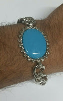 Stunning Steel Salman Khan Style Movie Tiger is Back Turquoise Neel Bracelet ZZ1