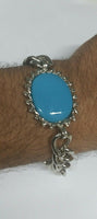 Stunning Steel Salman Khan Style Movie Tiger is Back Turquoise Neel Bracelet ZZ1