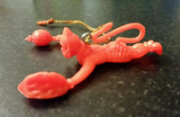 Flying hindu lord hanuman car hanging idol orange god power protection talisman