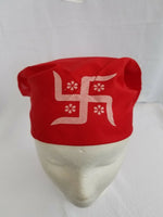 Sikh hindu punjabi india red swastika bandana head wrap gear rumal handkerchief
