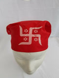 Sikh hindu punjabi india red swastika bandana head wrap gear rumal handkerchief