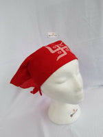 Sikh hindu punjabi india red swastika bandana head wrap gear rumal handkerchief