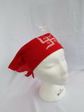 Sikh hindu punjabi india red swastika bandana head wrap gear rumal handkerchief