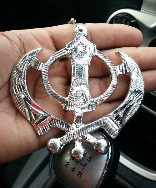 Sikh Khanda Hanger Ciondolo specchietto retrovisore per auto Sikh Khanda Hanger Ciondolo specchietto retrovisore per auto
