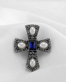 Royal cross brooch vintage look silver plated celebrity broach queen pin k47 new
