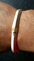 Kids silver & gold plated laser engraved khandas sikh singh khalsa kara bangle f