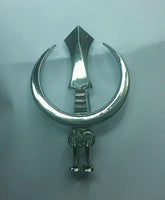 Stunning stainless steel sikh large chand tora brooch pin for singh turban patka