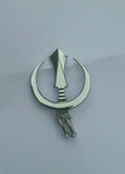 Stunning stainless steel sikh large chand tora brooch pin for singh turban patka