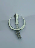 Stunning stainless steel sikh large chand tora brooch pin for singh turban patka