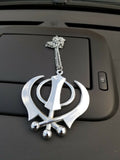 Singh kaur sikh punjabi stainless steel khanda pendant car rear mirror hanging a