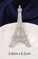 Eiffel tower brooch paris gold silver plated designer broach celebrity queen pin