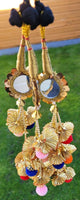 Indian punjabi parandi mehndi jaago mirror bridal patiala paranda hair braid tt1