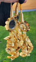 Indian punjabi parandi mehndi jaago mirror bridal patiala paranda hair braid tt2