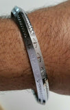 New silver plated laser engraved khandas sikh singh khalsa kara bangle kada d8