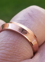 Copper color khanda ring engraved fashion sikh singh kaur khalsa challa gift h25